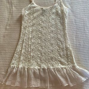 Embroidered spaghetti strap top, see through